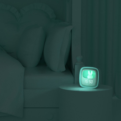 Veilleuse réveil MOB - Lapin Billy clock Bleu nuit, idée cadeau lampe  veilleuse high tech
